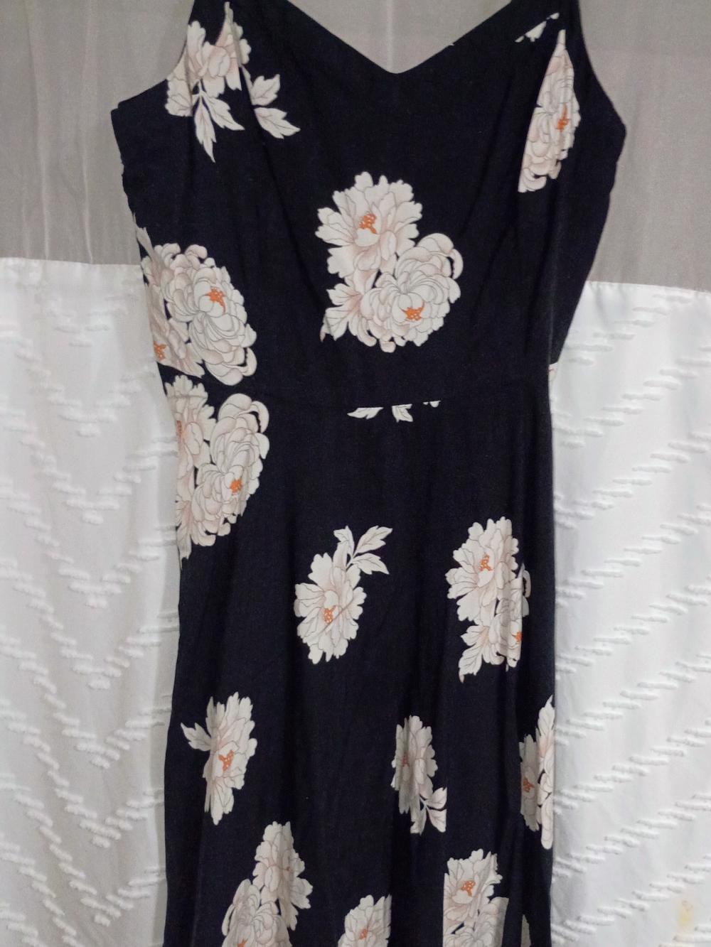 Old Navy Black Mini Dress with White Floral Print